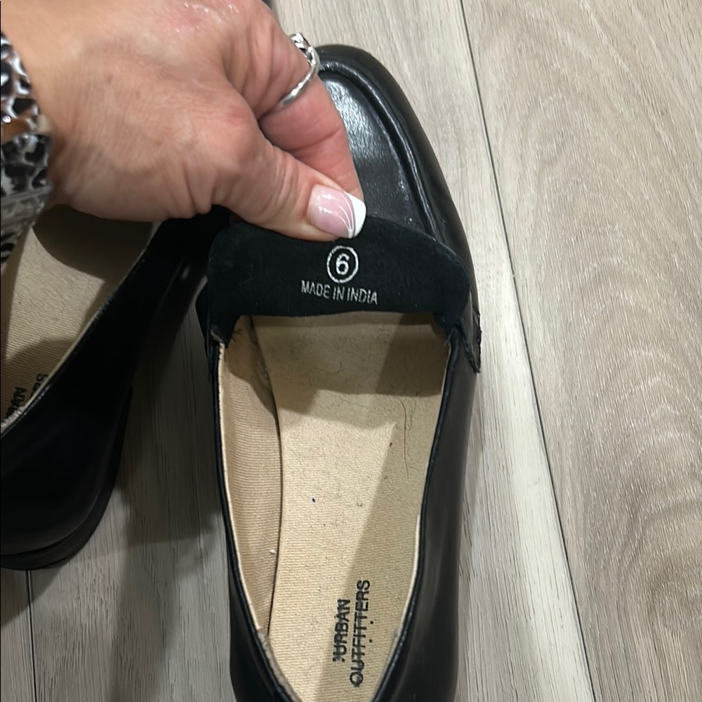Urban Outfitters Black Loafers with Silver Buckle - Picture 6 of 6